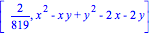 [2/819, x^2-x*y+y^2-2*x-2*y]
